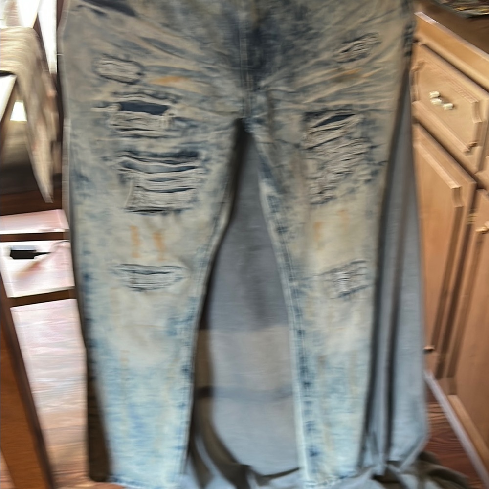 Distressed Blue Jeans